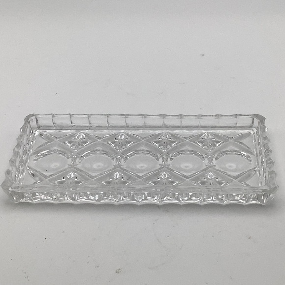 Vintage Leonard Handmade Lead Crystal Covered Sugar, Creamer and Tray Set - Picture 2 of 16